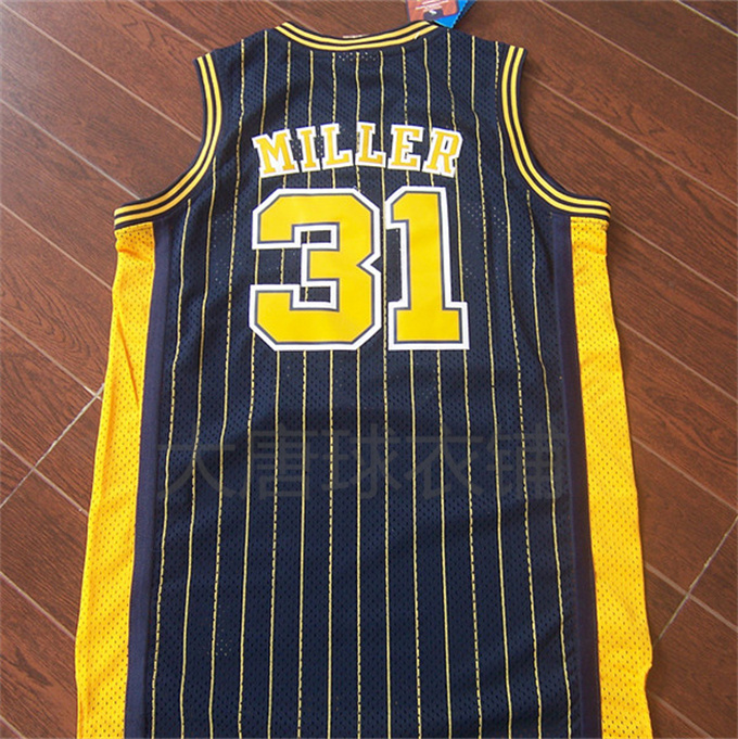 Classic Pacers No. 31 Miller jersey vintage mesh embroidery men's and women's sports vest Reggie basketball jersey