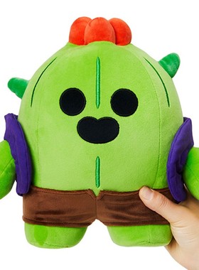 卡通荒野乱斗斯派克玩偶周边公仔毛绒玩具里昂英雄抱枕女生日礼物