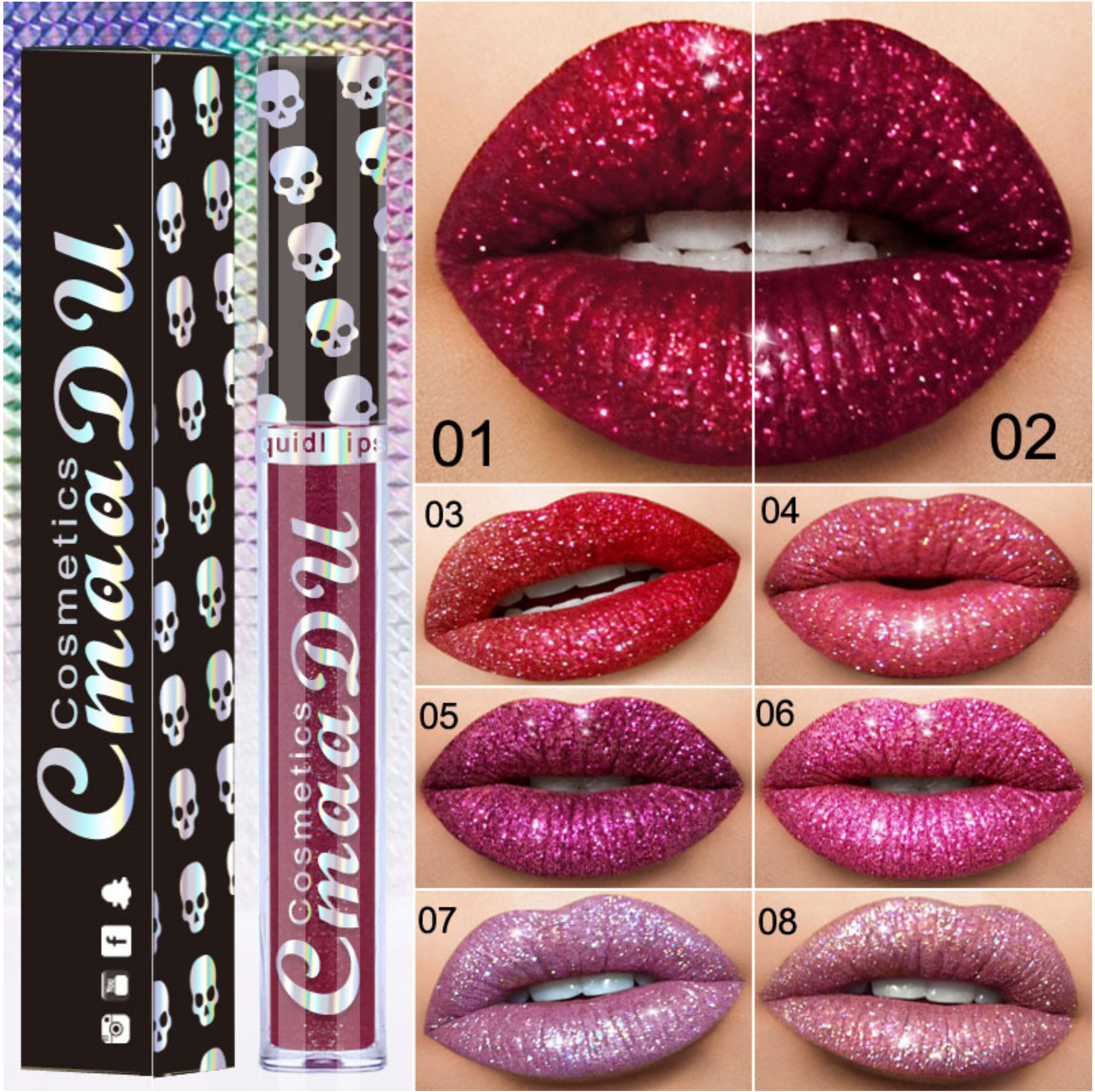 diamond pearlescent crystal lipcolorglitterlipglaze lipstick