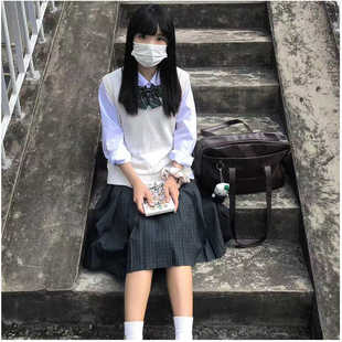 一封信松南中原创墨绿格秋冬校供感jk格裙百褶裙学院风短裙