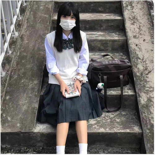 一封信秋冬格裙短裙校供感