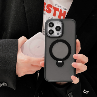 360°度旋转适用苹果16隐形支点手机壳iPhone17promax新款 透明全包14防摔15磁吸手机套13高级12磨砂带支架11