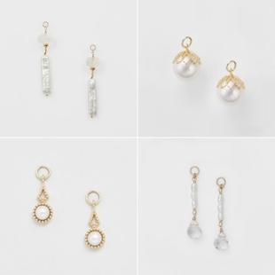 日系轻奢agete阿卡朵 天然珍珠 复古蕾丝镂空 水滴摇曳 耳坠耳环