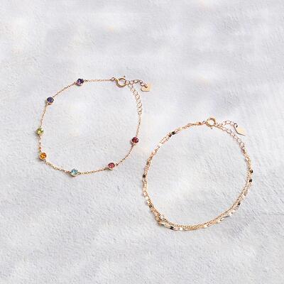 天然彩宝彩虹生辰石手链