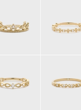 【圣诞限定】nojess同款 皇冠 蕾丝 含羞草 丝带 钻石 纯银戒指