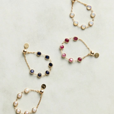 梦想成真戒指纯银缤纷宝石日系女