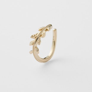 日系轻奢agate 巴黎旅行 月桂树叶 立体花边 纯银 耳骨夹