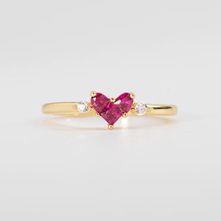 日系star jewelry 神秘爱心 红宝石 交响情人梦 桃心 戒指指环