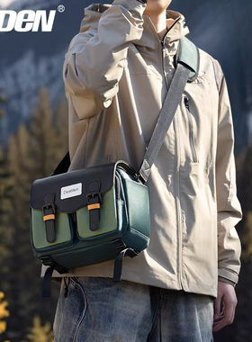 Cwatcun卡登日系撞色单肩相机包 佳能户外休闲摄影包专业斜挎D99