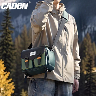 Cwatcun卡登日系撞色单肩相机包 佳能户外休闲摄影包专业斜挎D99