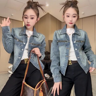 初春季牛仔外套女2026新款早春女装超火chic韩系百搭短款漂亮上衣