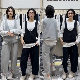 女士炸街休闲套装2026新款早春简约慵懒风洋气时尚减龄三件套女装