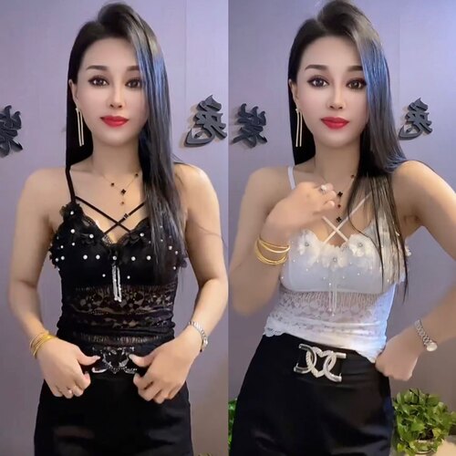 蕾丝美背网红爆款甜辣风吊带背心