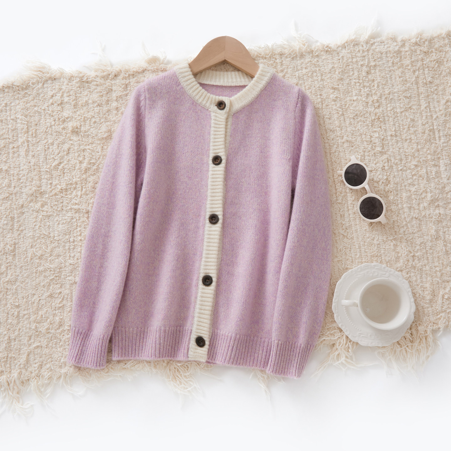 儿童100纯山羊绒花纱开衫男童女童毛线衣圆领针织衫秋冬毛衣外套