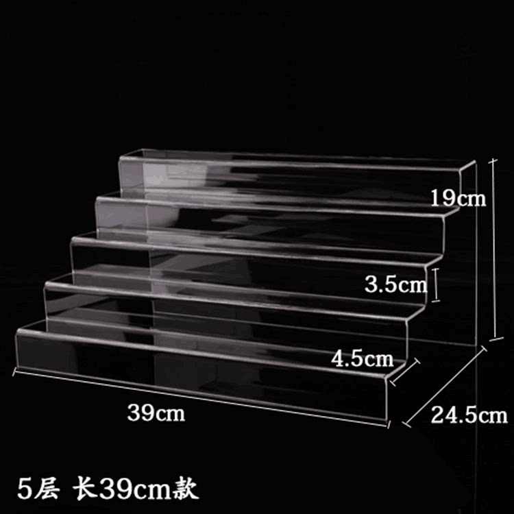 阶梯三层透明亚克力展示架陈列架子直播化妆品梯形架鞋架鞋托包邮