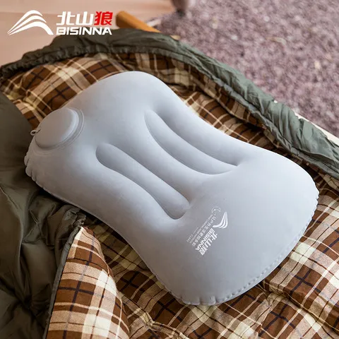 靠垫便携午睡充气枕头旅行神器腰枕坐车户外北山狼抱枕折叠露营