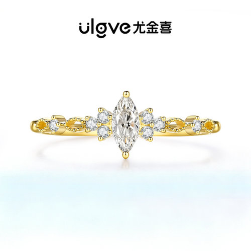 尤金喜18k金悸动马眼培育钻戒指