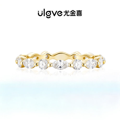 尤金喜18K金戒指培育钻戒女