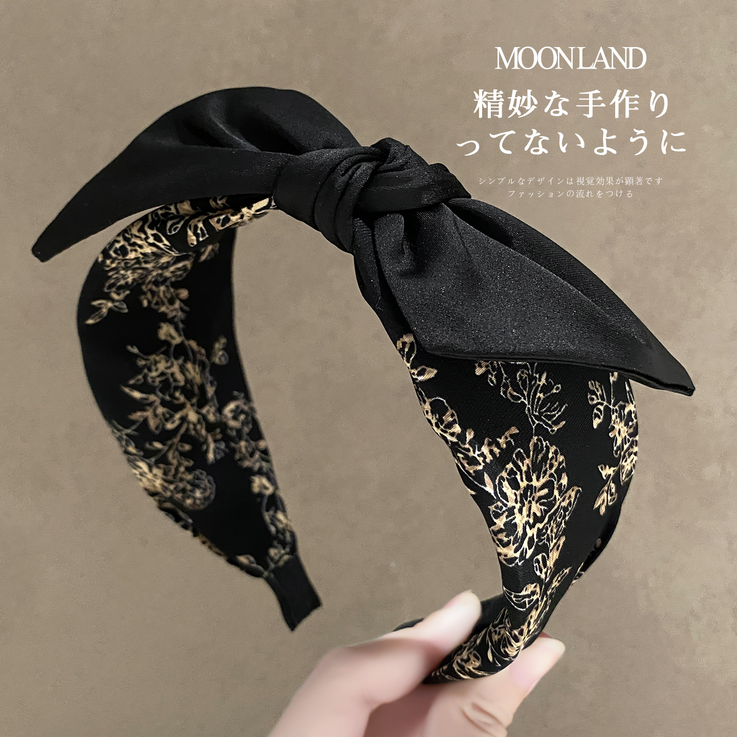 高级感蝴蝶结印花发箍女发卡头箍