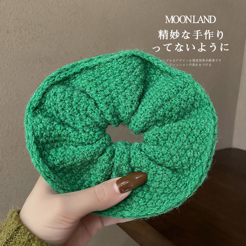 Moonland/慕阑秋冬款法式美拉德针织毛线大肠发圈高级感头绳发饰