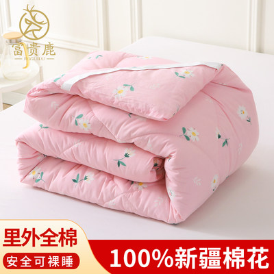 新疆棉花被被子被芯全棉100%四季