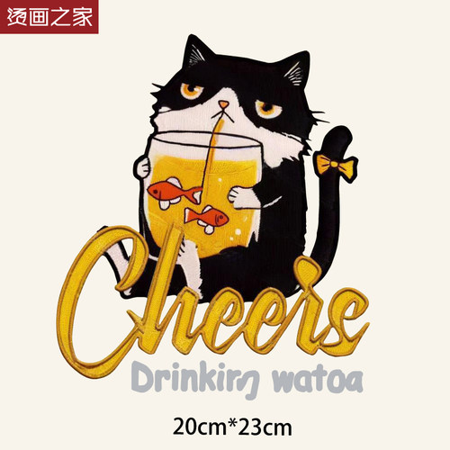 耐水洗卫衣帆布包白墨烫画贴