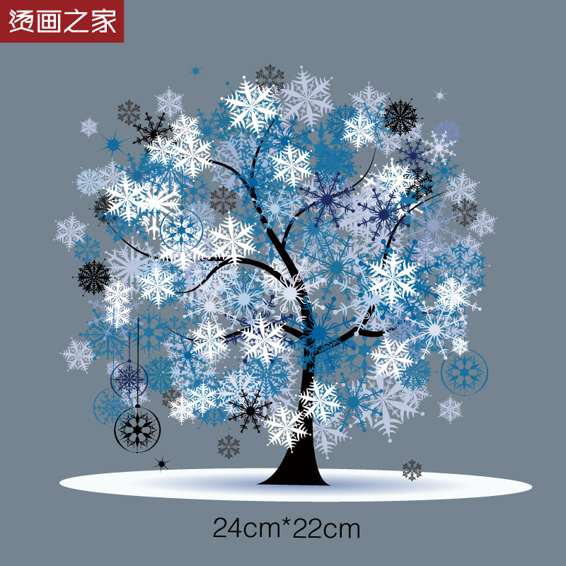 发财树时尚印花图案 大量现货耐水洗柯式烫画 热转印服装辅料烫图