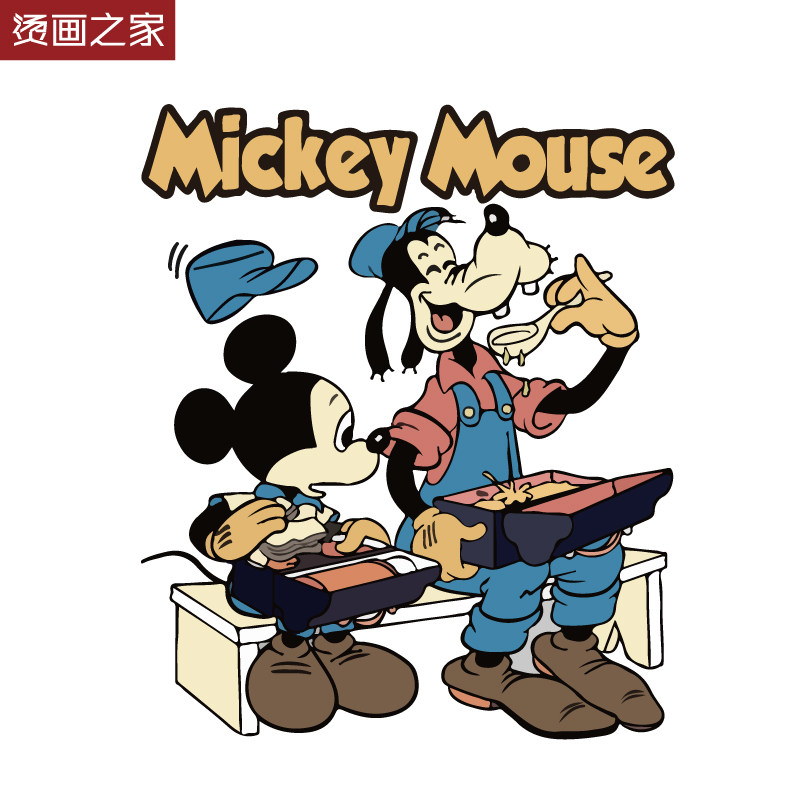卡通高飞米奇烫画 服装辅料胶印图案贴 手工diy热转印柯式烫图