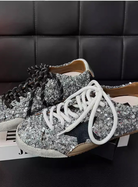 Dirty sneakers, distressed shoes, star-patterned shoes亮片鞋