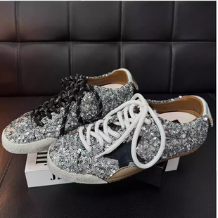 shoes distressed sneakers patterned shoes亮片鞋 star Dirty