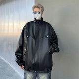 XZ413-HW233-特批75-2025春装新款机车PU时尚休闲潮流皮夹克外套，男装夹克，星座413（原星座105C）