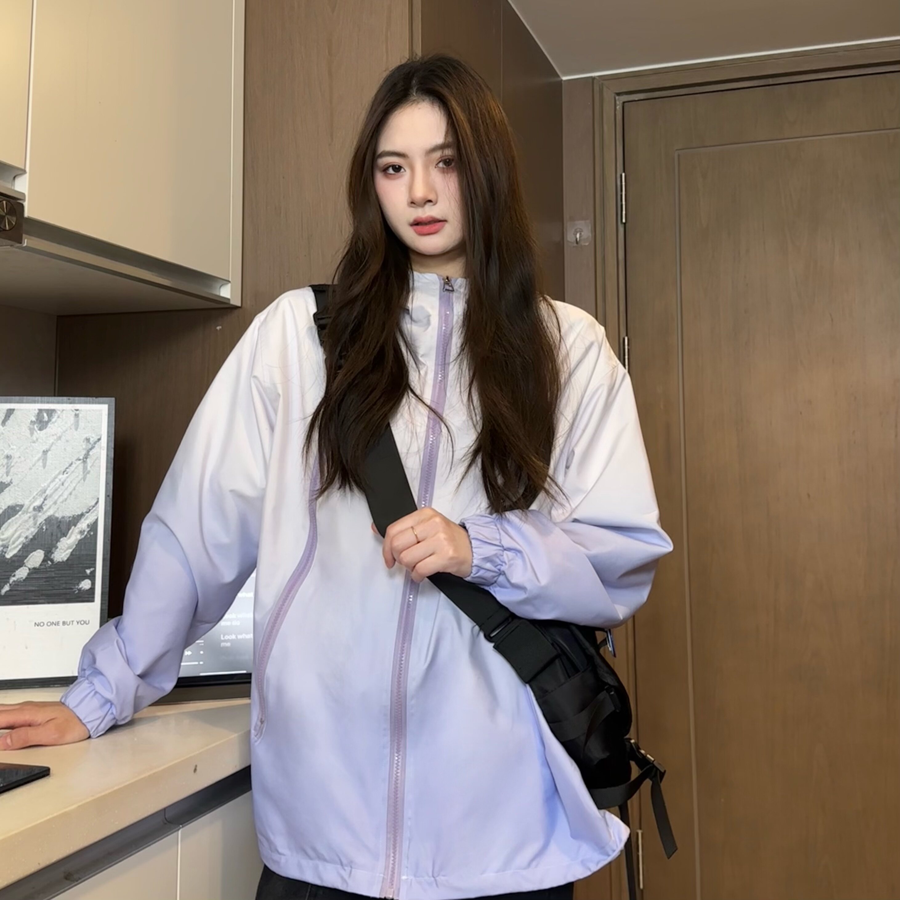 XZ413-HW253-P70-2026春秋冬新款中性风休闲潮流宽松渐变色冲锋衣，男装夹克，星座413（原星座105C）