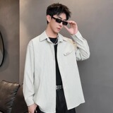 XZ413-HW160-P45-2025秋季长袖条纹男女青少年百搭休闲衬衫，男装衬衫，星座413（原星座105C）