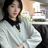 XZ413HT109J特批40-2025夏季新款休闲百搭时尚配色假两件长袖卫衣，男装卫衣，星座413（原星座105C）