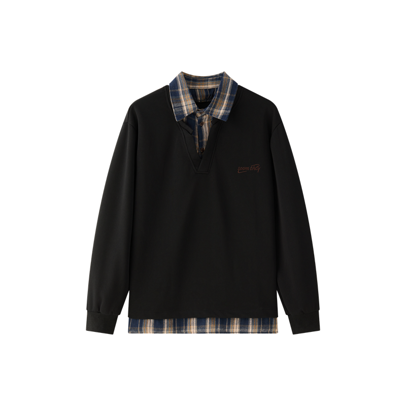 XZ413HT109J特批35-2026夏季新款休闲百搭时尚配色假两件长袖卫衣，男装卫衣，星座413（原星座105C）