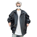 XZ413HW233-P100-2025秋装新款羊羔毛机车PU时尚休闲潮流外套，男装工装外套，星座413（原星座105C）