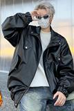 XZ413HW233-P100-2025秋装新款羊羔毛机车PU时尚休闲潮流外套，男装工装外套，星座413（原星座105C）