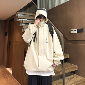 XZ413-HW256-P75-2024秋季新款休闲百搭时尚男女连帽夹克冲锋衣图片