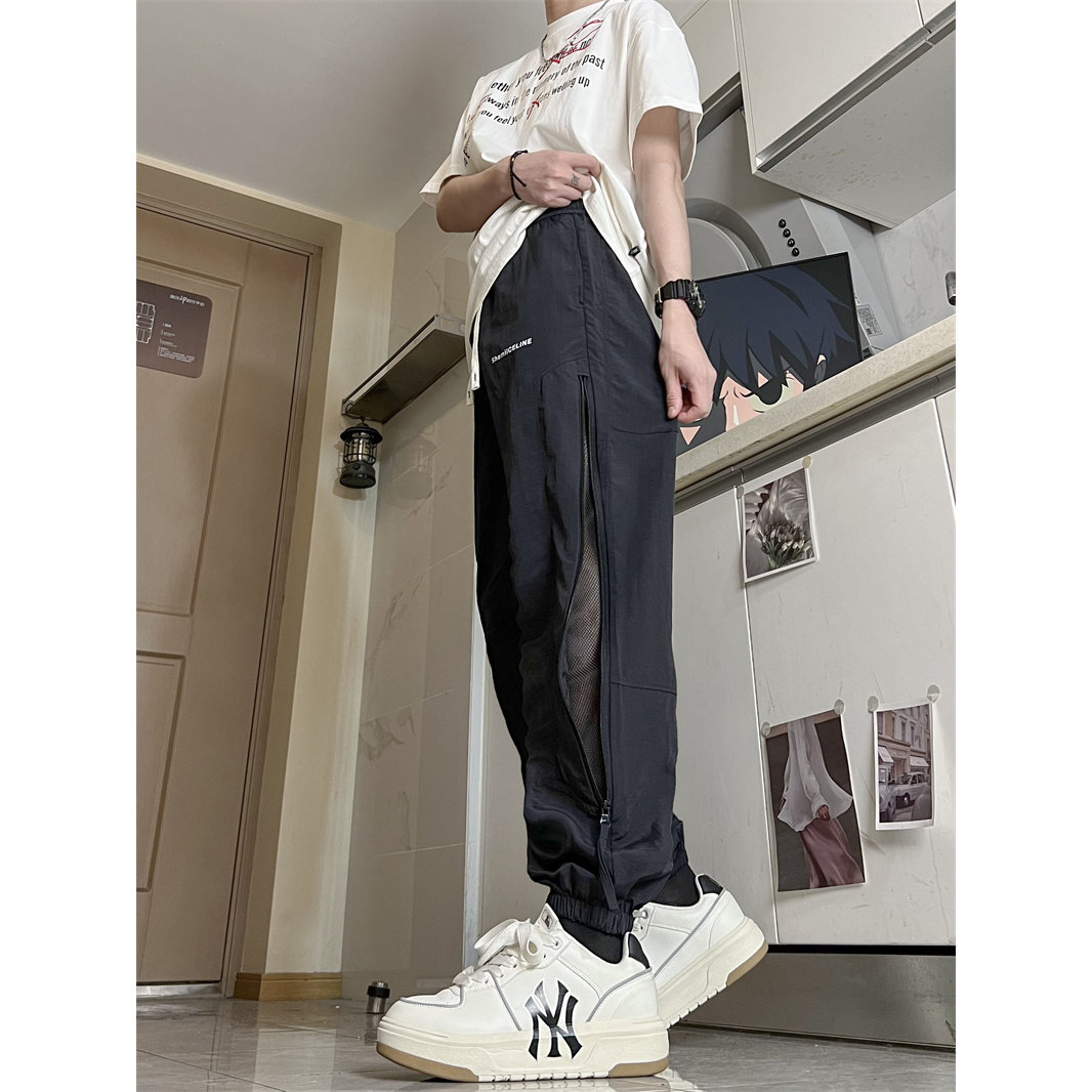 XZ413HK01-P48-2025秋季新款休闲时尚裤脚拉链高级感束脚裤现货，男装休闲裤，星座413（原星座105C）