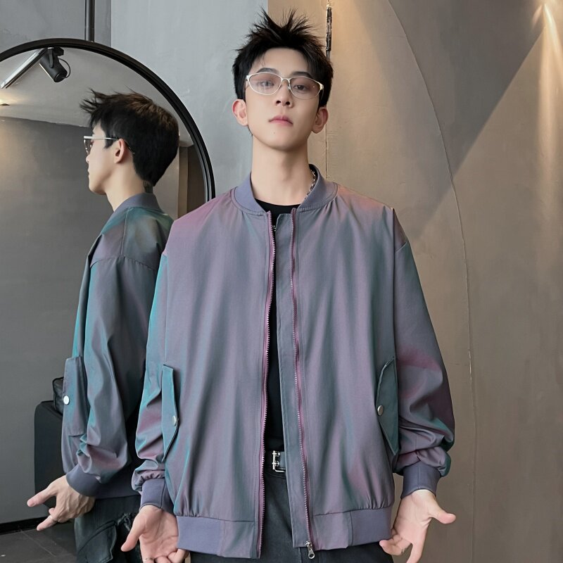 XZ413-HW152-P65-2025秋装新款渐变色休闲时尚青少年立领夹克外套,男装夹克,星座413（原星座105C）