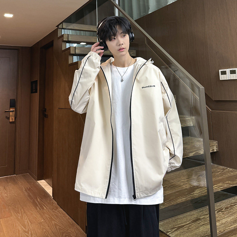 XZ413-HW252-P80-2024秋季新款休闲百搭时尚男女连帽夹克冲锋衣,男装夹克,星座413（原星座105C）