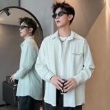 XZ413-HW160-P40-2026春季长袖条纹男女青少年百搭休闲衬衫，男装衬衫，星座413（原星座105C）