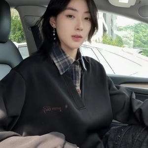 XZ413HT109J特批35-2025夏季新款休闲百搭时尚配色假两件长袖卫衣，男装卫衣，星座413（原星座105C）