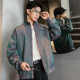 XZ413-HW155-P70-2025秋装新款渐变色绣花时尚青少年立领夹克外套，男装夹克，星座413（原星座105C）