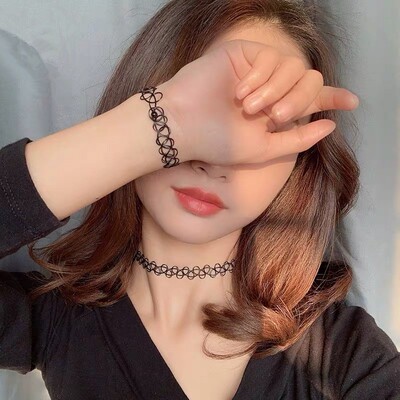 有弹性渔网项链女鱼线通勤项圈