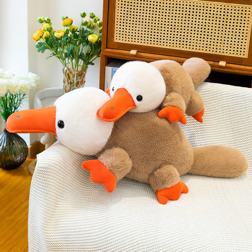 新款拼色鸭嘴兽公仔毛绒玩具丑萌小鸭子儿童布娃娃女生日礼物玩偶