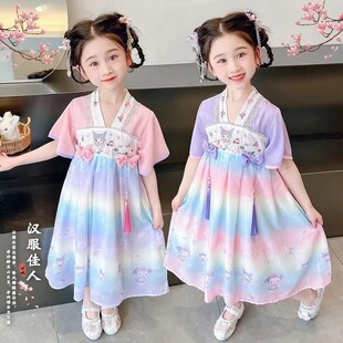 新中式女童甜美连衣裙夏季薄款汉服2026新款女宝宝洋气时髦公主裙