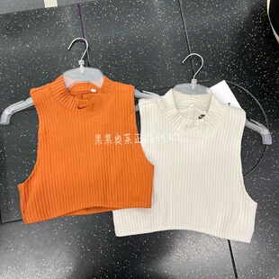 T恤半身衣FN3678 Nike 圆领无袖 女子运动休闲针织短款 010 耐克