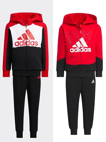 Adidas/阿迪达斯 儿童春秋运动休闲两件套套装 IP7005  HZ7069