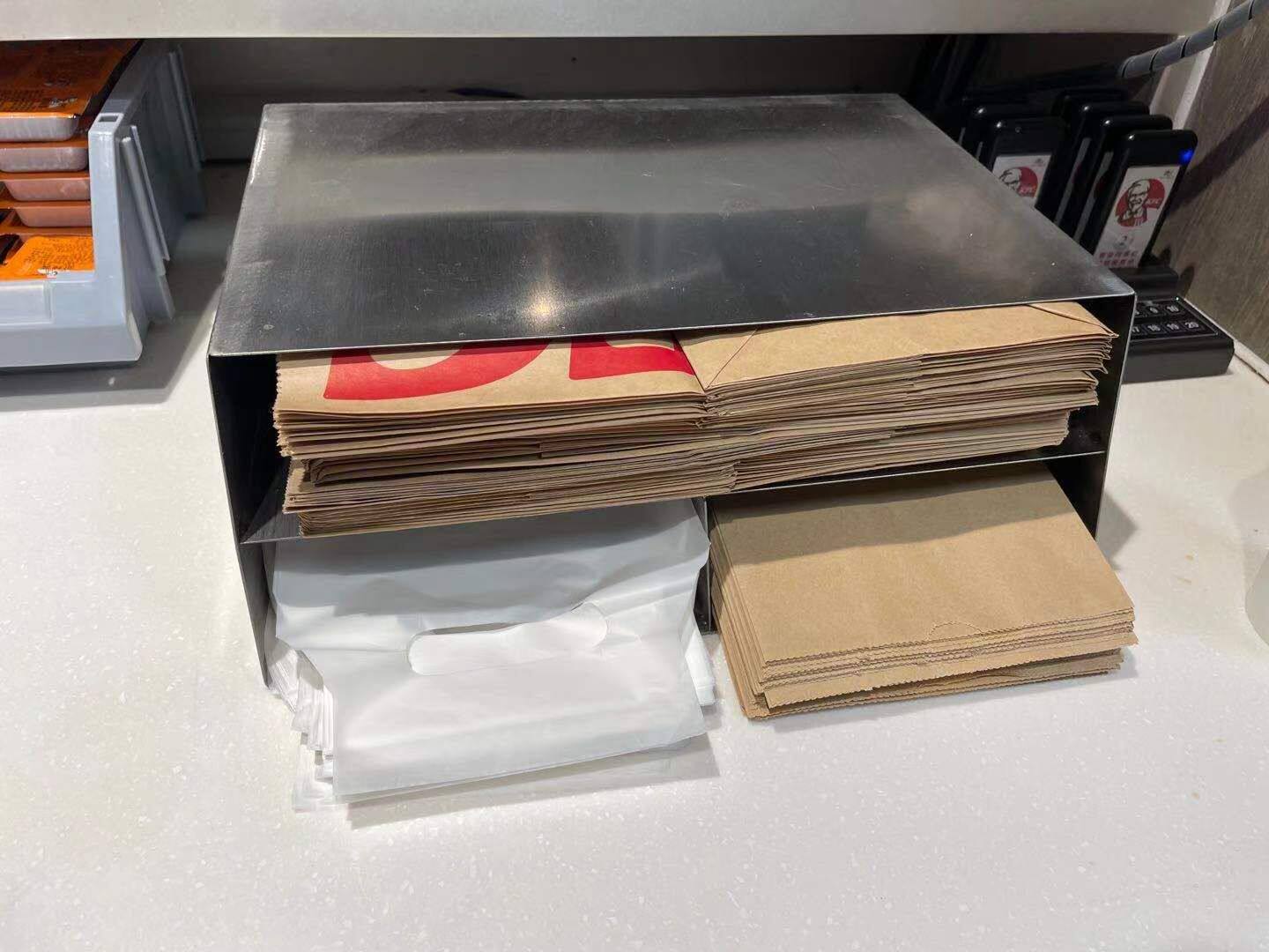 餐厅用不锈钢器具纸质包装袋支架定位小件
